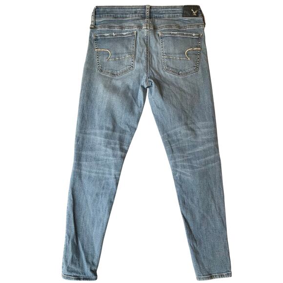 American Eagle Outfitters Women Skinny Jeans size 8 Short Blue Super Stretch - Picture 11 of 11